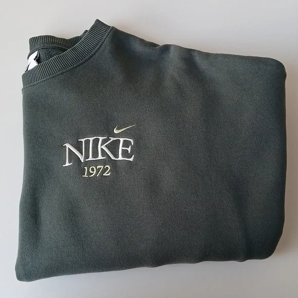 Nike Oversized Crop Sweatshirt Green Women's Large - Picture 7 of 7